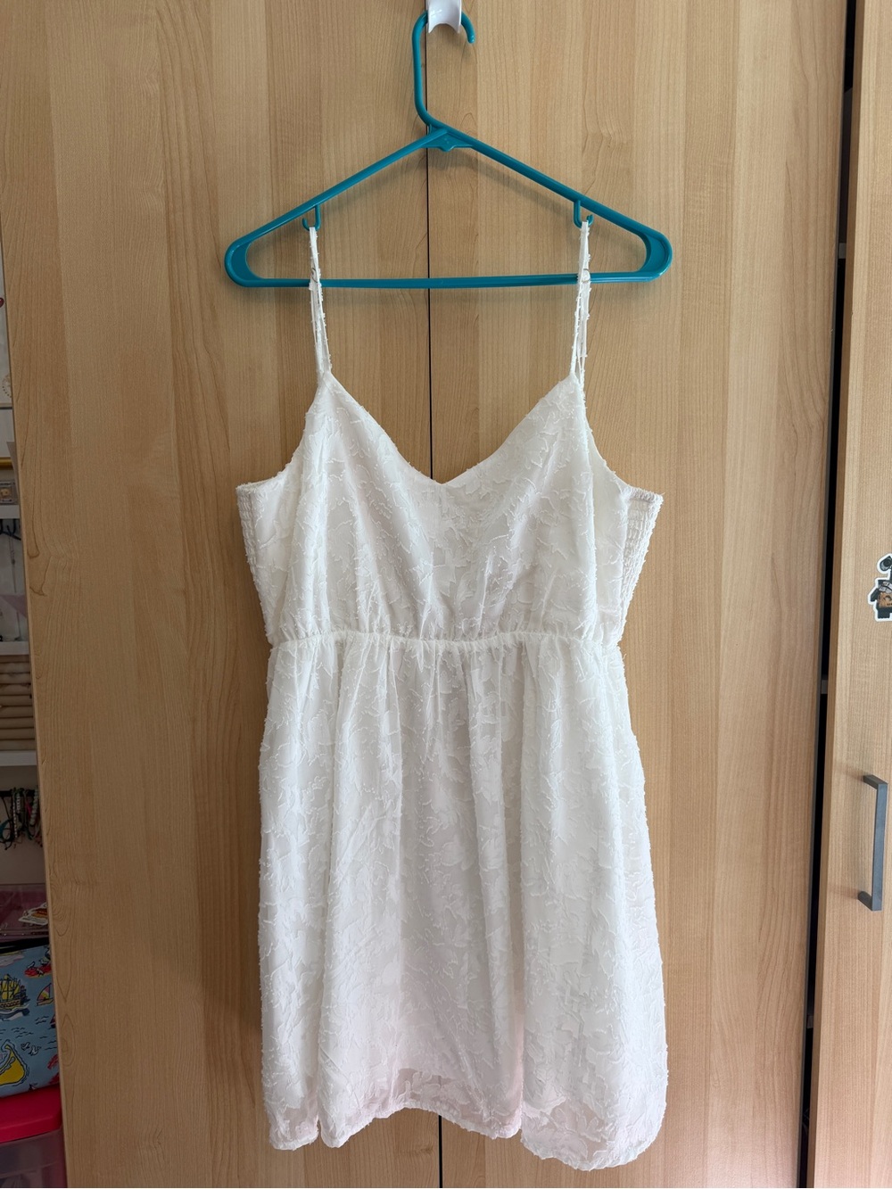 Lulu's Ivory Lace Spaghetti-Strap Mini Dress